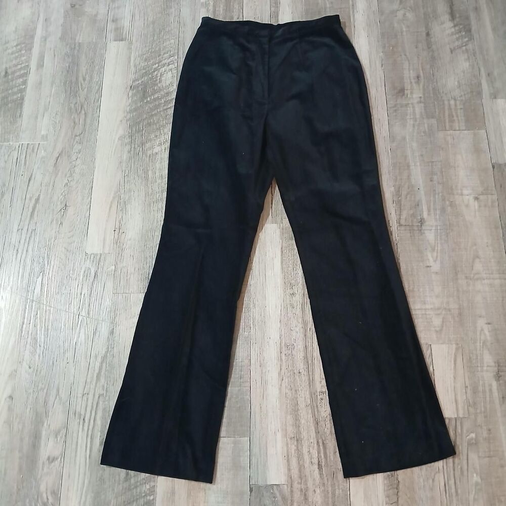 Reflections NWT Women's Cotton Velvet Black Flare Pants VTG Size 8
